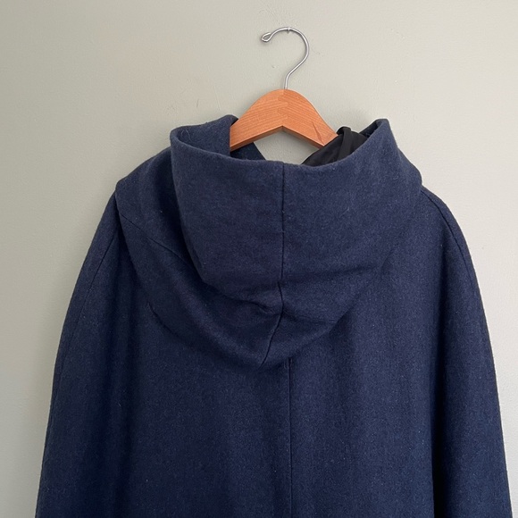 Vintage Long Dark Blue Wool Hooded Cape Cloak - cosplay Victorian or hobbit - Picture 5 of 17